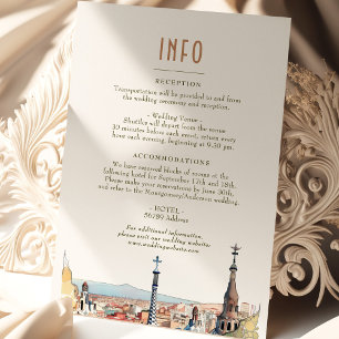 Barcelona Insert INFO Details Spain Wedding Invita Invitation