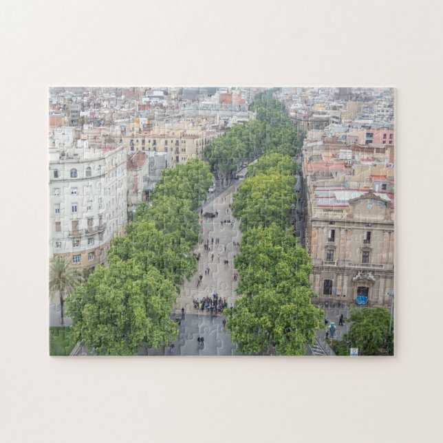 Barcelona La Rambla view puzzle (Horizontal)