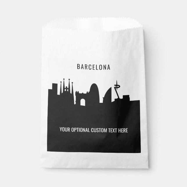 Barcelona Landmarks custom text Favor Bag (Front)