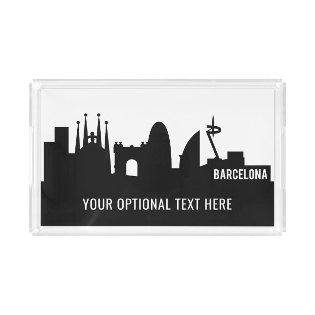 Barcelona Landmarks custom text trays (Front)