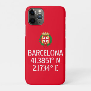 Barcelona Latitude Longitude Coat of Arms  iPhone 11 Pro Case