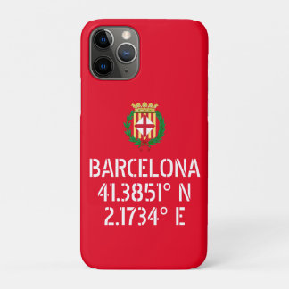 Barcelona Latitude Longitude Coat of Arms iPhone 11 Pro Case