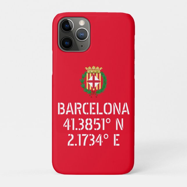 Barcelona Latitude Longitude Coat of Arms  Case-Mate iPhone Case (Back)
