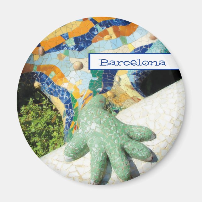 Barcelona Lizard Hand Mosaics Magnet (Front)