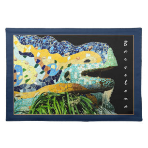 Barcelona Lizard & Park Guell, Catalonia / Gaudi C Cloth Placemat