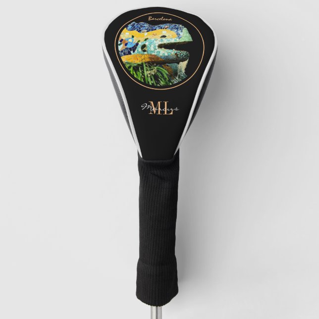 Barcelona Lizard & Park Guell, Catalonia / Gaudi  Golf Head Cover (Front)