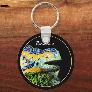 Barcelona Lizard & Park Guell, Catalonia / Gaudi Keychain