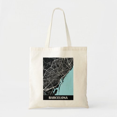 Barcelona Minimalist Map Tote Bag