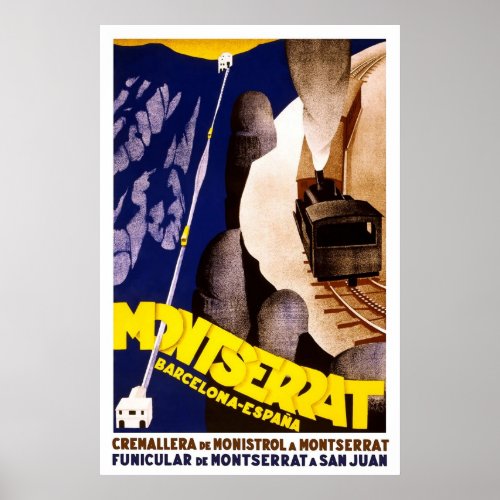 Barcelona Montserrat Spain Poster