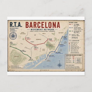 Barcelona Movement Network Postcard   R.T.A.