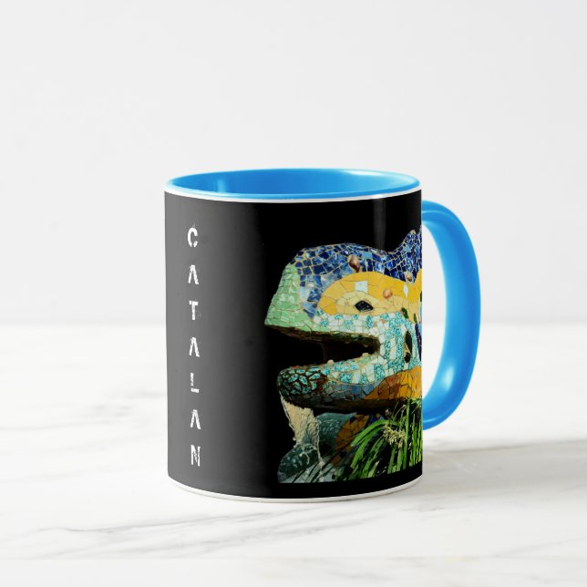 Barcelona Mug, Spain, Art, Gaudi - Lizard Mug (Front Right)