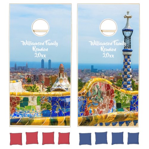 Barcelona Parc Guell Europe Custom Cornhole Boards Cornhole Set