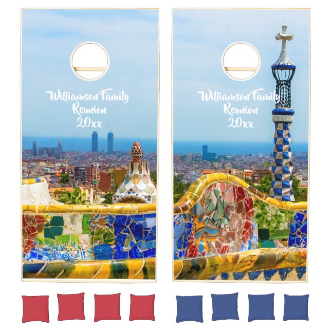 Barcelona Parc Guell Europe Custom Cornhole Boards Set (Set)