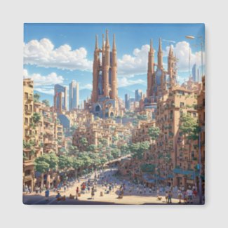 barcelona past future ai painting art magnet