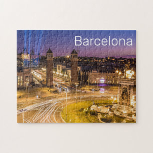 Barcelona Plaza de Espana Catalonia Spain Sunset Jigsaw Puzzle