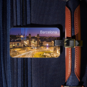 Barcelona Plaza de Espana Catalonia Spain Sunset Luggage Tag