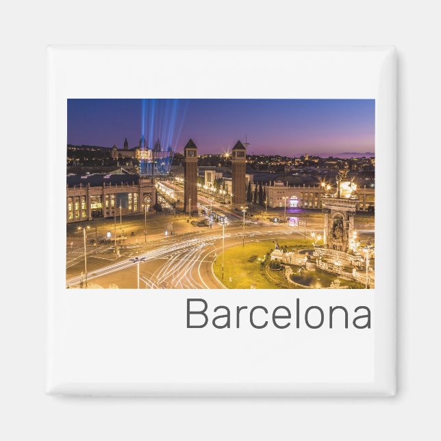 Barcelona Plaza de Espana Catalonia Spain Sunset Magnet (Front)