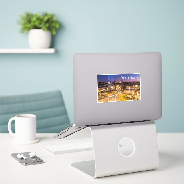 Barcelona Plaza de Espana Catalonia Spain Sunset Sticker (Laptop On Desk)