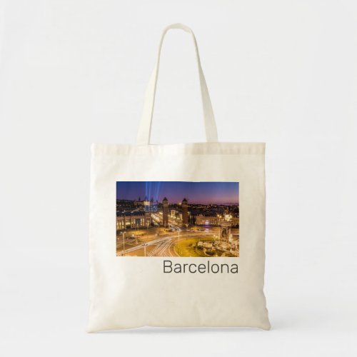 Barcelona Plaza de Espana Catalonia Spain Sunset Tote Bag