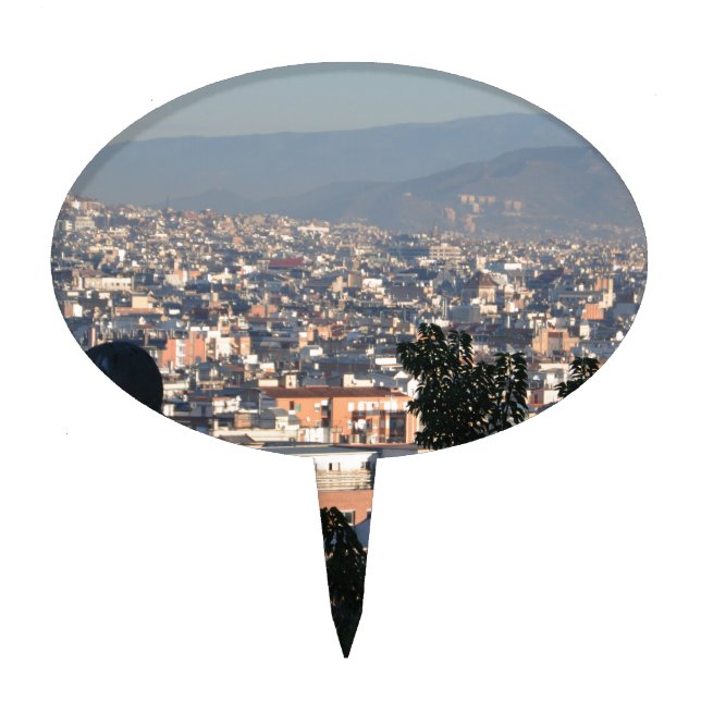 Barcelona Postcard Cake Topper (Front)