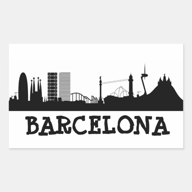 Barcelona Rectangular Sticker (Front)