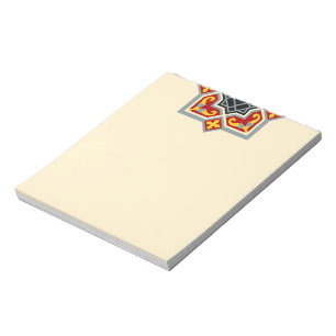 Barcelona Red Black White Yellow Gray Octagonal Notepad