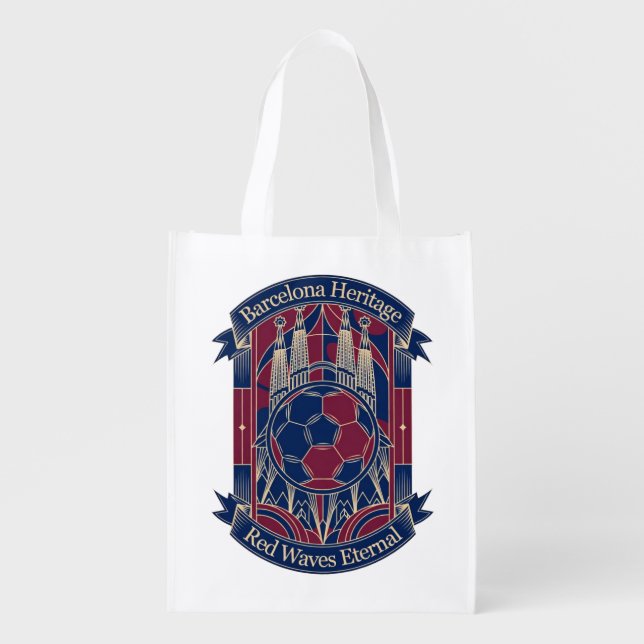 Barcelona Red Horizon, Camp Nou Legacy Gift Grocery Bag (Front)