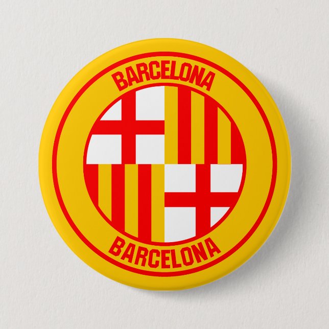 Barcelona Round Emblem Button (Front)