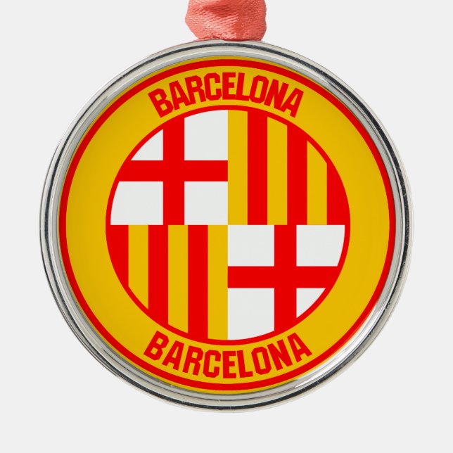 Barcelona Round Emblem Metal Ornament (Front)