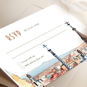 Barcelona RSVP Reply Wedding Insert Destination In Invitation