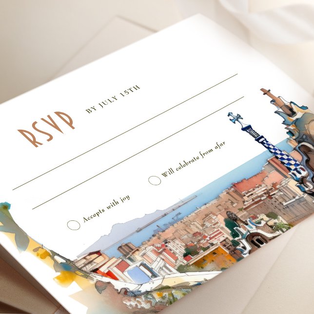 Barcelona RSVP Reply Wedding Insert Destination In Invitation (Creator Uploaded)