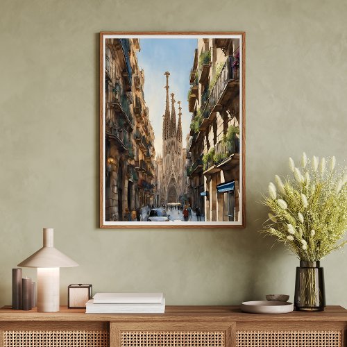 Barcelona Sagrada De Familia Modern Art Poster