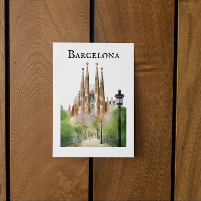 Barcelona Sagrada Família Painting Postcard (Barcelona Sagrada Família Painting Postcard)