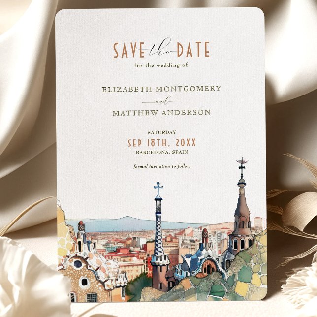 Barcelona Save The Date Destination Spain España I Invitation (Creator Uploaded)