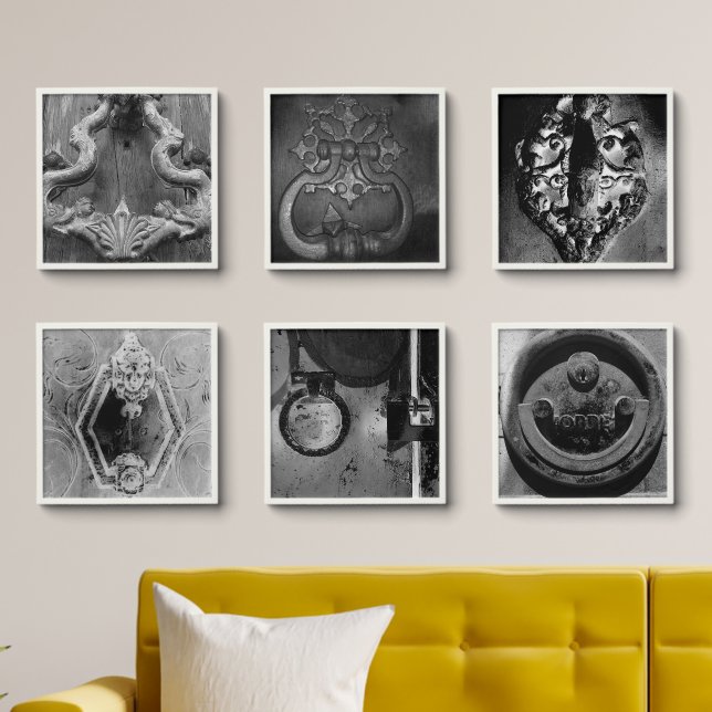 Barcelona Six Door Knockers Peel And Stick Photo Tile (Living Room)