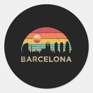 Barcelona Skyline Classic Round Sticker