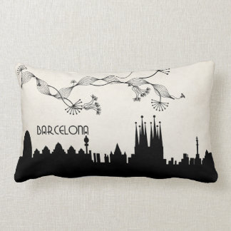 barcelona skyline deco lumbar pillow