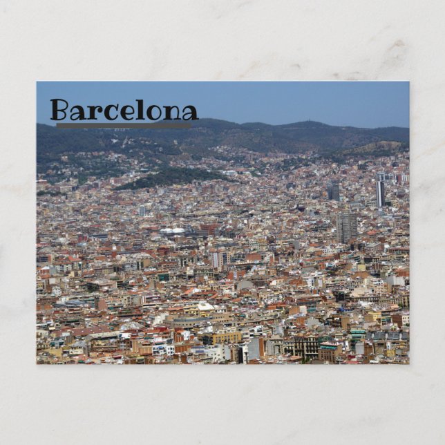 Barcelona Skyline Postcard (Front)
