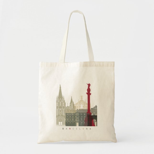 Barcelona skyline poster tote bag (Front)
