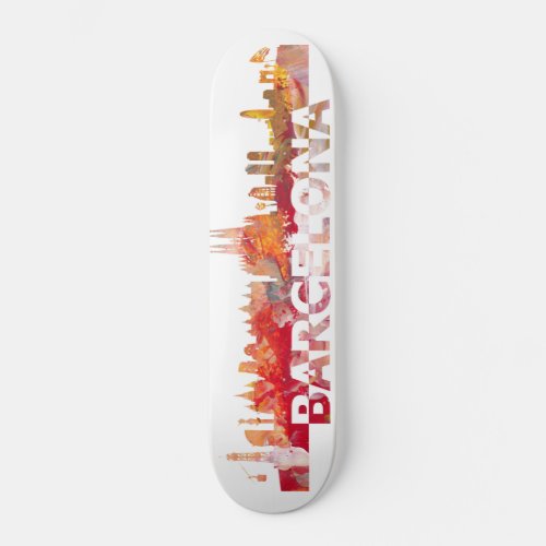 Barcelona Skyline Skateboard