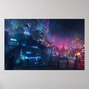 Barcelona Smoke Neons Sant Pau i The Sacred Family Poster