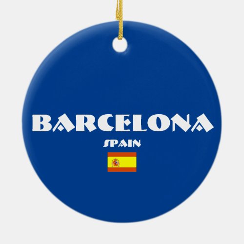 Barcelona Soccer Oval Christmas Ornaments