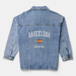 Barcelona Spain Athletic Sports  Denim Jacket