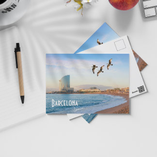 Barcelona, Spain - Barceloneta beach Postcard