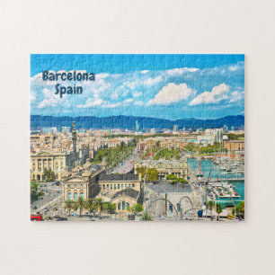 Barcelona, Spain Beautiful City View Jigsaw Puzzle