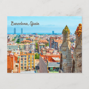 Barcelona, Spain Beautiful City View Postcard