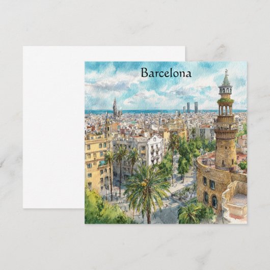 Barcelona Spain Catalonia City VIew Oil Paint (Front/Back)
