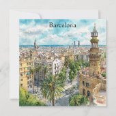 Barcelona Spain Catalonia City VIew Oil Paint (Front)