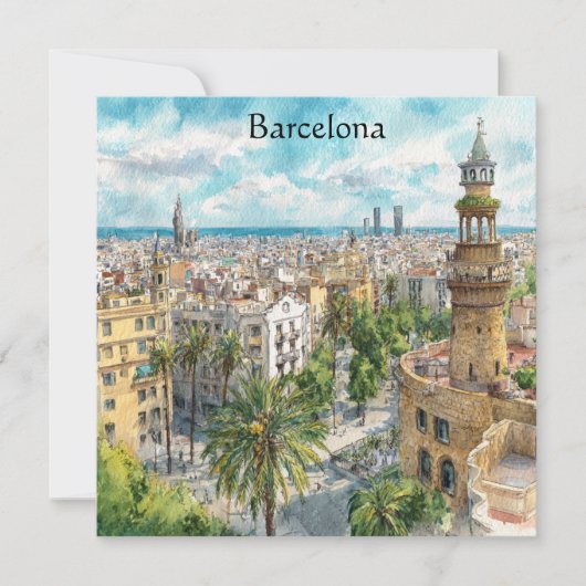 Barcelona Spain Catalonia City VIew Oil Paint (Front)