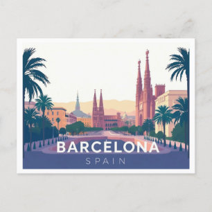 Barcelona Spain Cathedral of Barcelona Travel Postcard